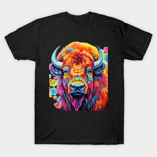 Bison Colorful American Bison T-Shirt